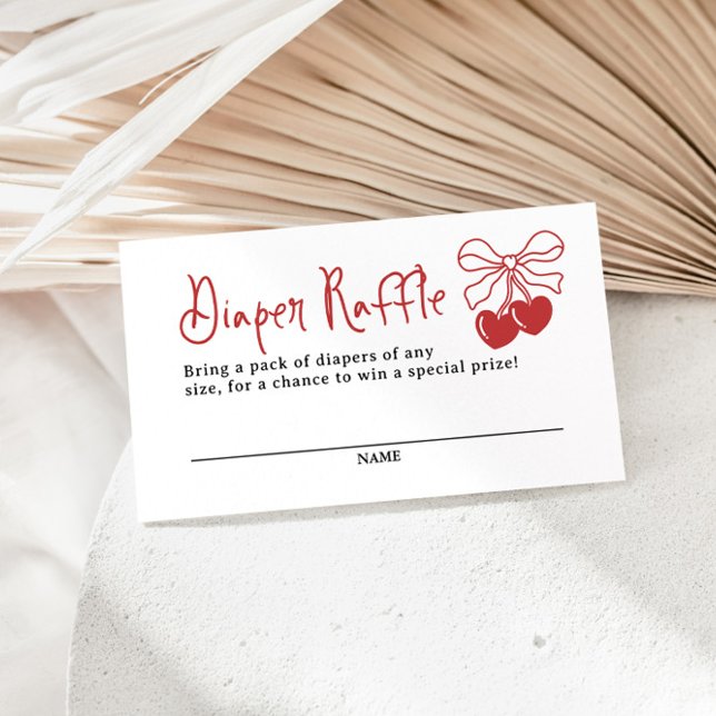 Tarjeta De Recepción Cherry On Top Coquette Diaper Raffle (Subido por el creador)