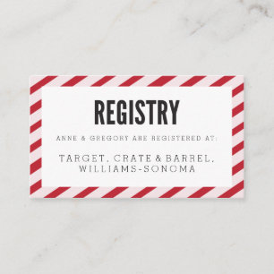 Tarjeta De Recepción Cherry Red Carnival Strips Registry Insert Card