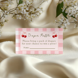 Tarjeta De Recepción Cherry Sweet - Diaper Raffle Card