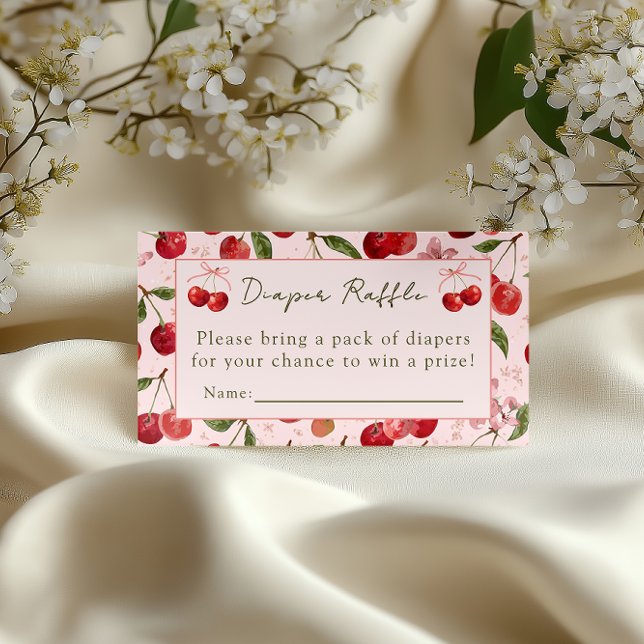 Tarjeta De Recepción Cherry Sweet - Diaper Raffle Card (Subido por el creador)