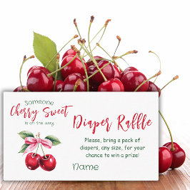 Tarjeta De Recepción Cherry Sweet Pink Bow Chica Baby Shower Game Diape