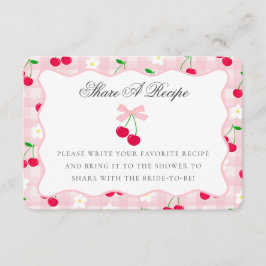 Tarjeta De Recepción Cherry Sweet Pink Coquette Bow Comparte Una Tarjet