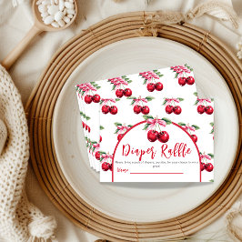 Tarjeta De Recepción Cherry Top Coquette Bow Baby Shower Diaper Raffle