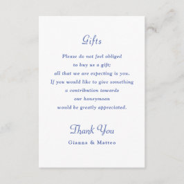 Tarjeta De Recepción Cherub Blue Wedding Suite Details Gift Honeyfund