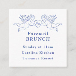 Tarjeta De Recepción Cherub Cupid Couple Holding Heart Wedding Mini