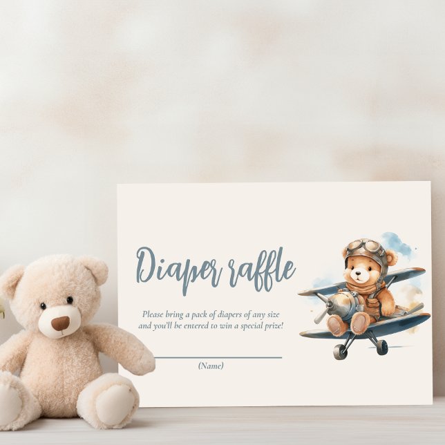 Tarjeta De Recepción Chic Blue Teddy Bear Boy Baby Shower (Subido por el creador)