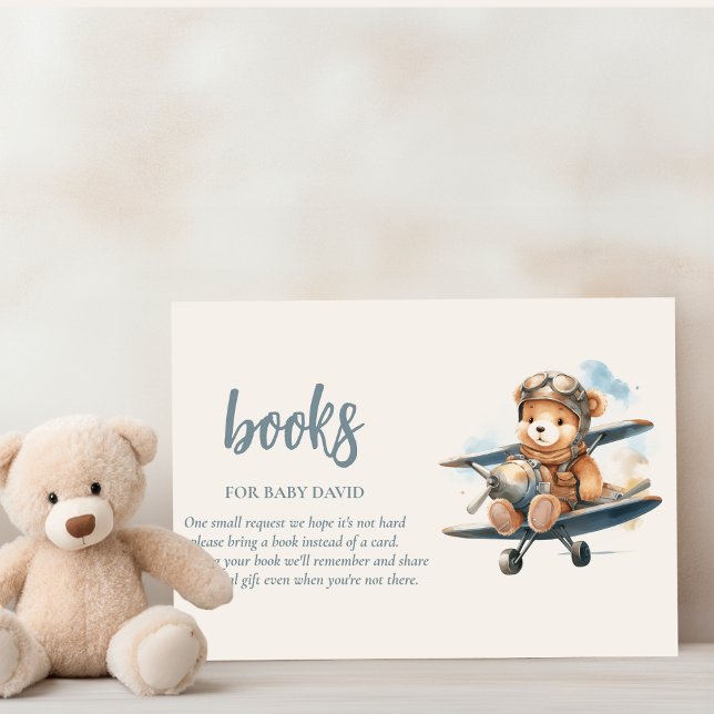 Tarjeta De Recepción Chic Blue Teddy Bear Boy Baby Shower (Subido por el creador)