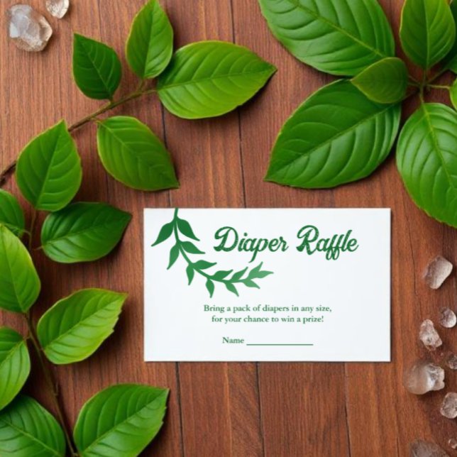 Tarjeta De Recepción Chic Fiesta de Bebé de Vegetación Diaper Raffle (Subido por el creador)