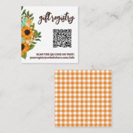 Tarjeta De Recepción Chic Sunflowers Registro de Regalos de código QR P