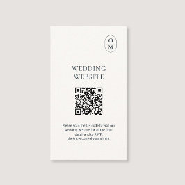 Tarjeta De Recepción Chic Typography QR Wedding Website Enclosure Card