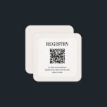 Tarjeta De Recepción Chic Wedding Registry QR Code<br><div class="desc">An off-white border on rounded corner wedding registry enclosure cards features a QR Code to scan and the wedding website link for your registry and wedding details. CHANGE to any color and MORE colors in our store.</div>