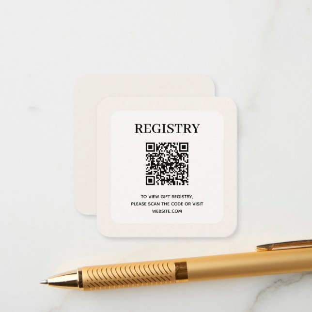Tarjeta De Recepción Chic Wedding Registry QR Code (Anverso/Reverso In Situ)