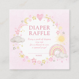 Tarjeta De Recepción Chica acuarela Arcoiris Diaper Raffle