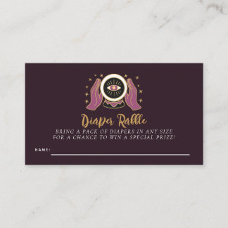 Tarjeta De Recepción Chica adivina del destino Baby Shower Rifa de paña