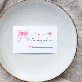 Tarjeta De Recepción Chica Baby Shower Coquette Pink Bow Retro Diaper