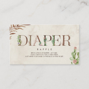 Tarjeta De Recepción Chica Baby Shower Diaper inspirado en el cuero de