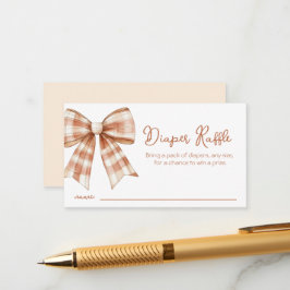 Tarjeta De Recepción Chica Baby Shower Diaper Raffle de color rosa