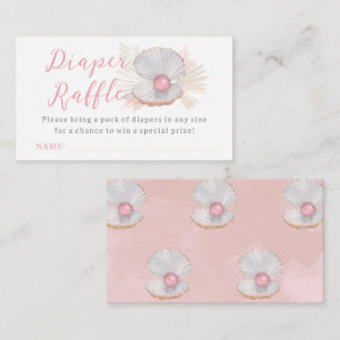 Tarjeta De Recepción Chica Baby Shower Diaper Raffle de Pink Ocean Boho