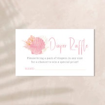 Chica Baby Shower Diaper Raffle de Pink Ocean Boho