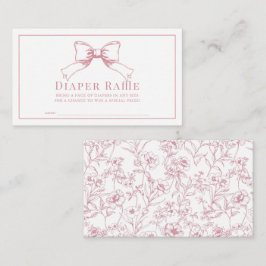 Tarjeta De Recepción Chica Baby Shower Diaper Raffle Ticket