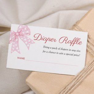 Tarjeta De Recepción Chica Baby Shower Diaper Raffle Ticket