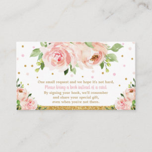 Tarjeta De Recepción Chica Baby Shower floral rosa de Rubor trae un lib