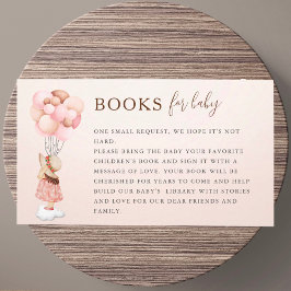 Tarjeta De Recepción Chica Baby Shower Flying Balloon Book for Baby