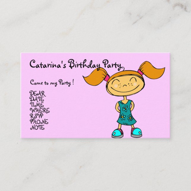 Tarjeta De Recepción Chica Ballerina - Personalizado (Anverso)
