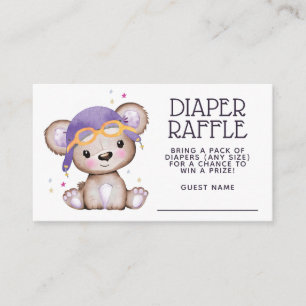 Tarjeta De Recepción Chica de acuarela capilar Teddy Bear