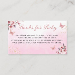 Tarjeta De Recepción Chica de acuarela Floral Baby Shower Libros para b