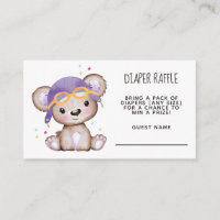 Chica de acuarela Piloto Teddy Bear Diaper Raffle