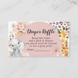 Tarjeta De Recepción Chica de animales del Boho rosado Safari Fiesta Di