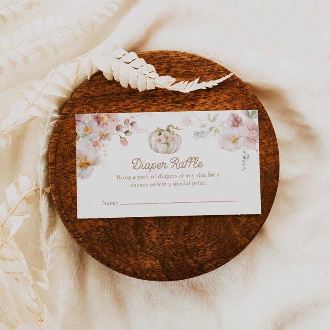 Tarjeta De Recepción Chica de Boho Fall Baby Shower Diaper Raffle (Subido por el creador)