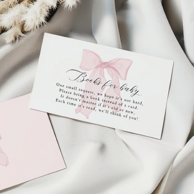 Tarjeta De Recepción Chica de Bow rosa Baby Shower Libros para bebé (Subido por el creador)