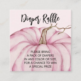 Tarjeta De Recepción Chica de calabaza rosa Baby Diaper Raffle