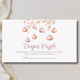 Tarjeta De Recepción Chica de calabaza rosa Diaper Raffle Baby Shower