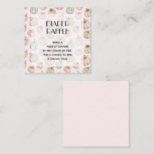 Tarjeta De Recepción Chica de calabazas rosadas Baby Diaper Raffle