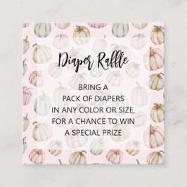 Tarjeta De Recepción Chica de calabazas rosadas Baby Diaper Raffle