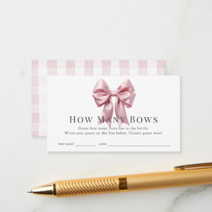 Tarjeta De Recepción Chica de cinta rosada Baby Shower ¿cuántos golpes?