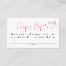 Tarjeta De Recepción Chica de cinta rosada Baby Shower Diaper Raffle