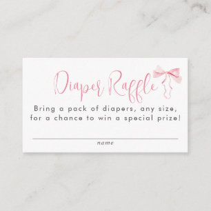 Tarjeta De Recepción Chica de cinta rosada Baby Shower Diaper Raffle