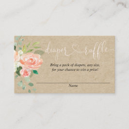 Tarjeta De Recepción Chica de color de color rosa nata ducha de pañales