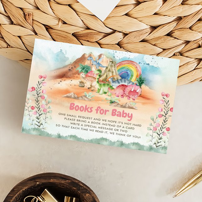 Tarjeta De Recepción Chica de dinosaurios Primer Fiesta de cumpleaños (Subido por el creador)