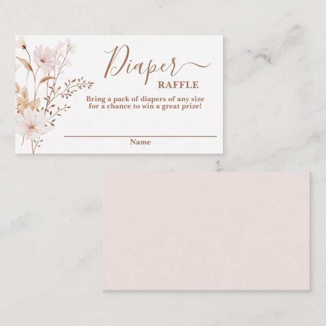 Tarjeta De Recepción Chica de ducha de bebé de flores silvestres Diaper (Anverso / Reverso)