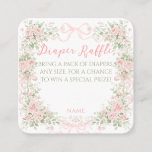 Tarjeta De Recepción Chica de ducha de bebé en flor con lazo floral