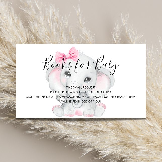 Tarjeta De Recepción Chica de elefante blanco rosa solicitud de un libr (Subido por el creador)