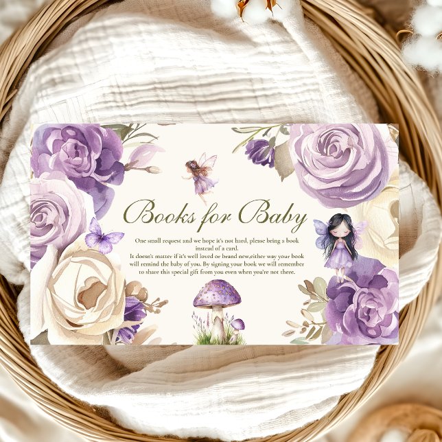 Tarjeta De Recepción Chica de Fairy Woodland Baby Shower Libros para be (Subido por el creador)