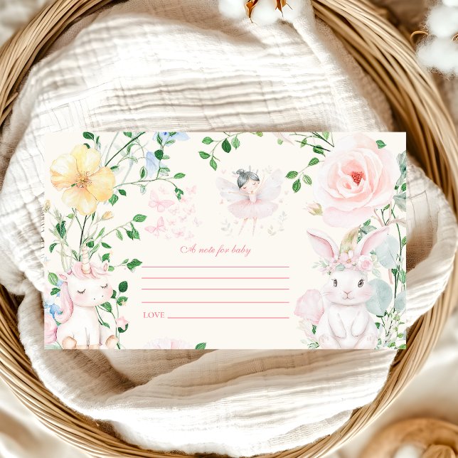 Tarjeta De Recepción Chica de Fairy Woodland Baby Shower Note para bebé (Subido por el creador)