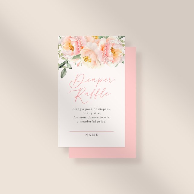 Tarjeta De Recepción Chica de flores rosadas dulces Baby Shower Diaper  (Subido por el creador)