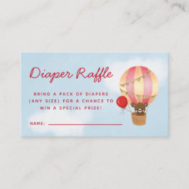 Tarjeta De Recepción Chica de globo aerostático Baby Shower Diaper Raff